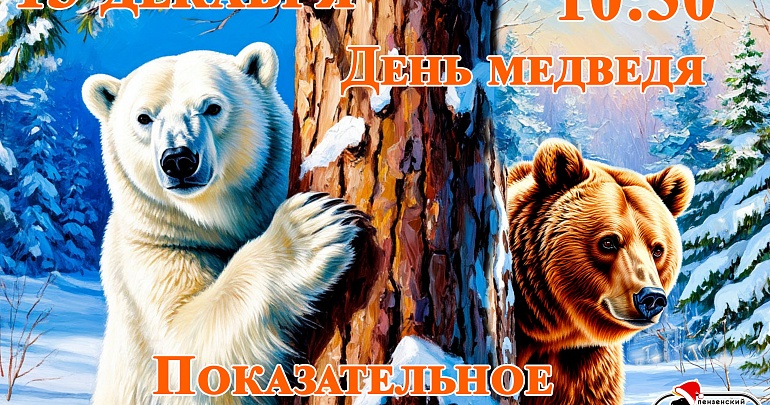 13 декабря пройдет показательное кормление медведей в Пензенском зоопарке